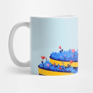 DarkBlue Flower Monument Mug